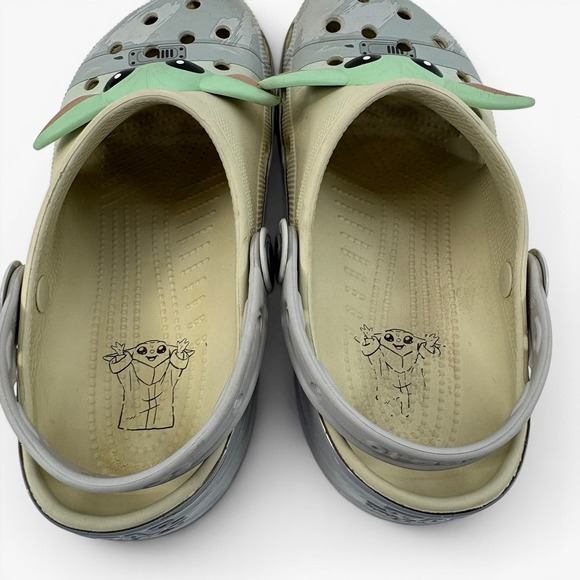 Crocs Star Wars The Mandalorian Grogu Baby Yoda Clogs Tan Grey‎ Mens 9 Womens 11 main image 12